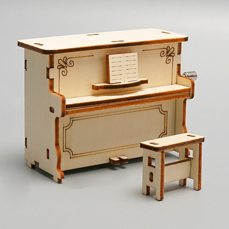 Children's hand-cranked piano music box, primary school students' technology handmade music box making materials DIY scientific experimental toys