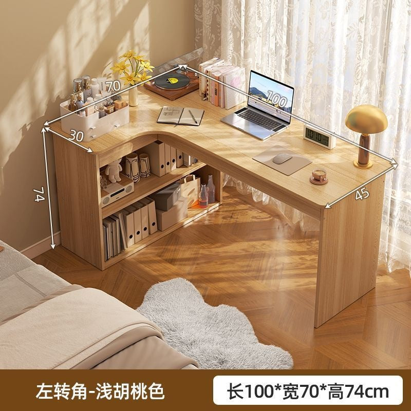 Computer desk desktop for home bedroom bookshelf all-in-one student study writing desk corner multifunctional office desk