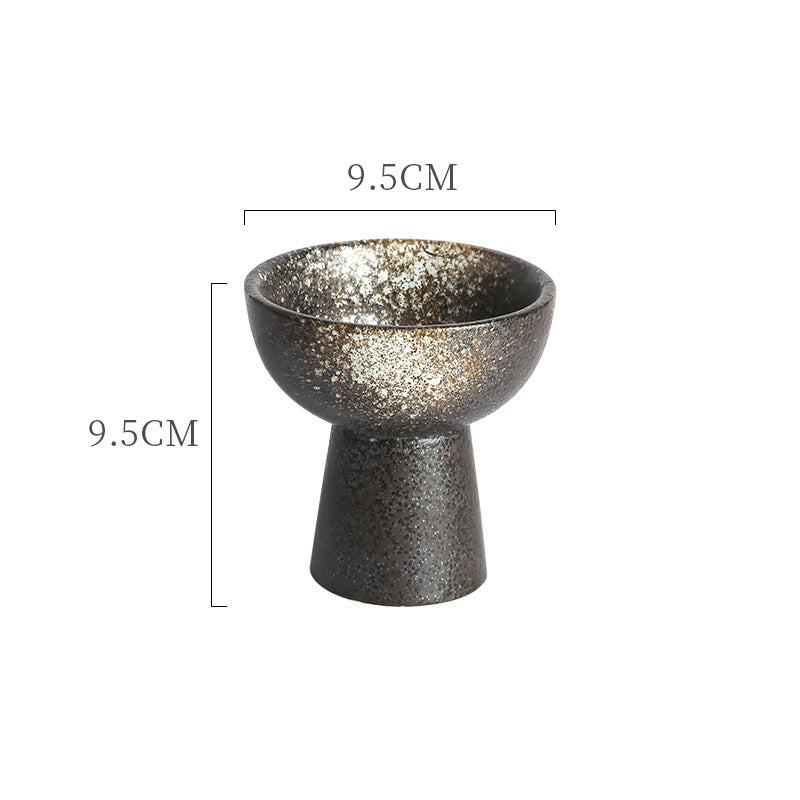 Japanese retro ceramic ice cream cup - stylish & unique ice cream bowl - creative dessert & pastry display plate - perfect for restaurants & home use