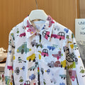 boys' spring/autumn casual top - new stylish cartoon print, trendy korean style, 100% cotton for toddlers and young children