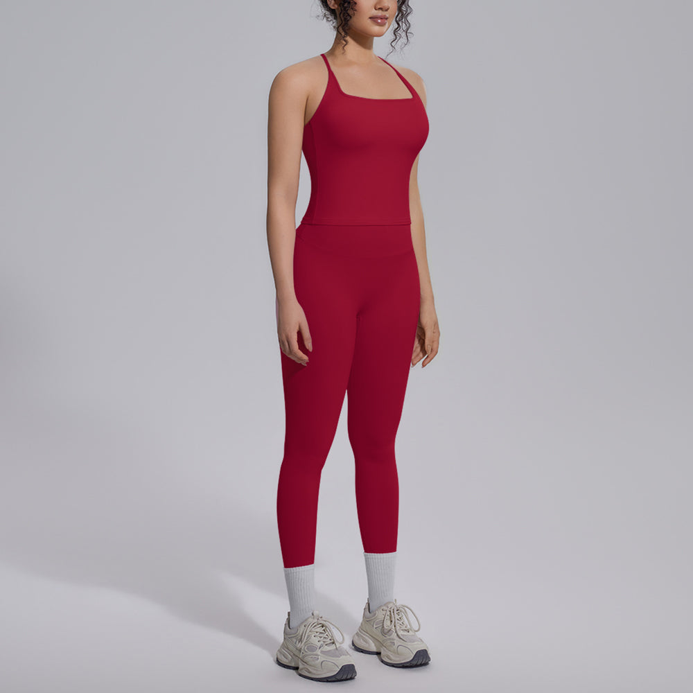 new arrival nude tight-fitting yoga clothes high waist hip lift quick-drying sports beautiful back outdoor running fitness clothes suit