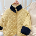 Girls' fall/winter new fashion thickened jacket, stylish casual baby outfit, reversible cotton coat, kids' loose-fit children's clothing