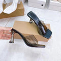 Spanish summer outwear 2024 new arrival square toe one-line high heel sandals pure colorfashion office thin heel sandals