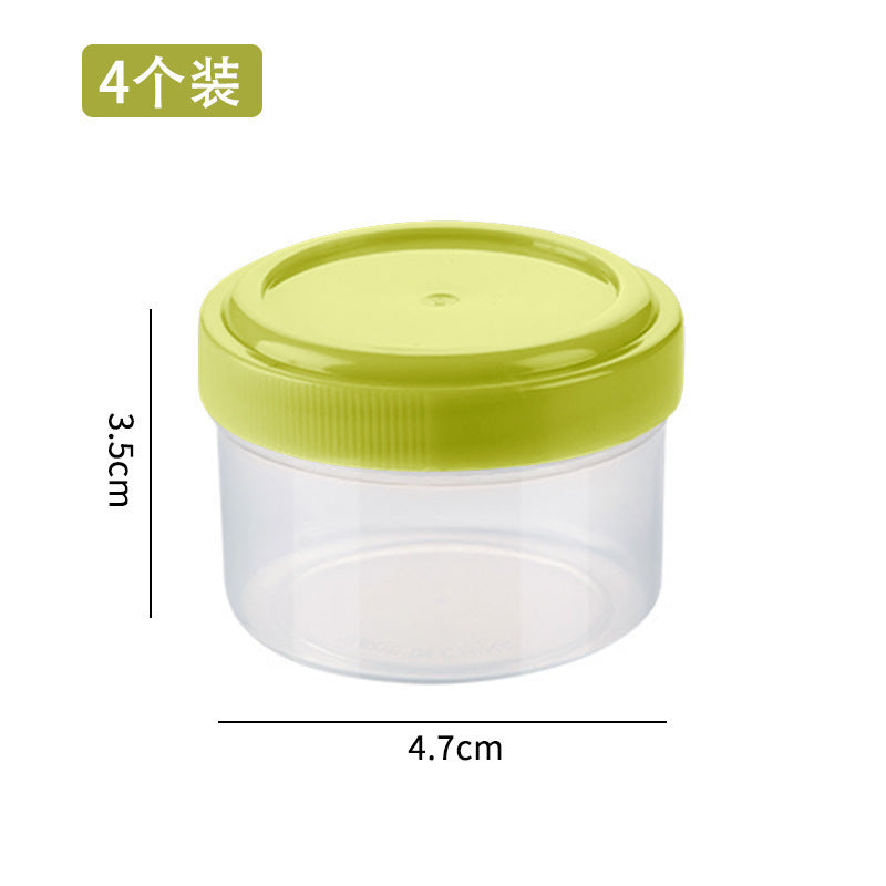 Four-piece seasoning set: transparent sauce dispenser bottles for outdoor bbq, kitchen spice jars, and condiment containers