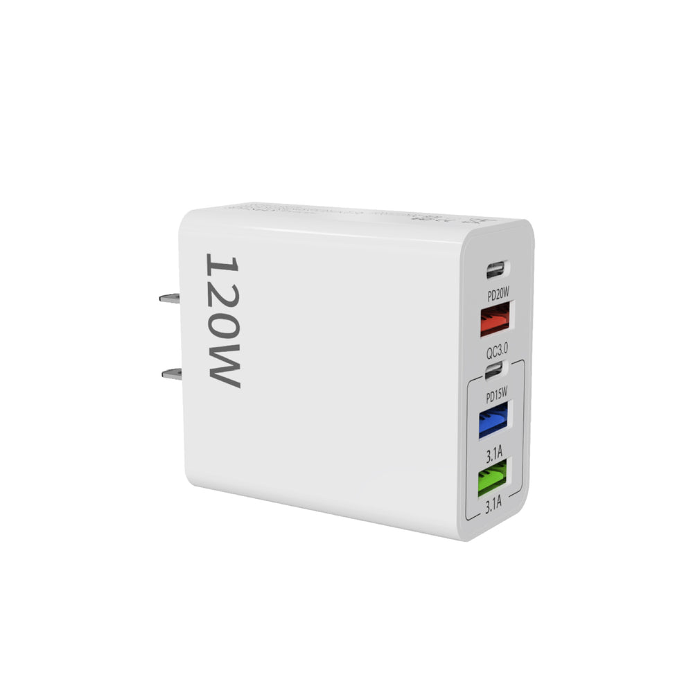 120w super fast charging charger suitable for apple and android mobile phones us plug 3usb+2pd fast charging charging head