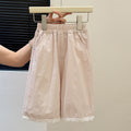 Girls' summer new polka dot pure cotton casual pants, baby girl's cropped pants, stylish and trendy children's pants, fashionable kids' clothing