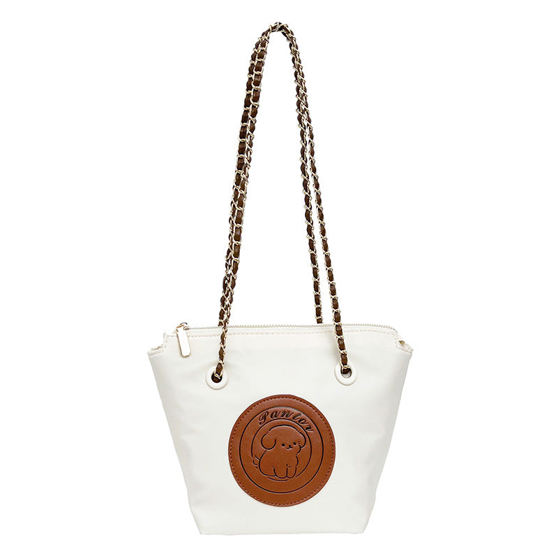 Premium nylon tote bag for women - 2026 new fashion color block design, autumn/winter textured underarm commuter bag