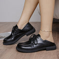 plus sizethick soletie back loafers for women spring & fallnew arrivaltie backjkflats black british small leather shoes