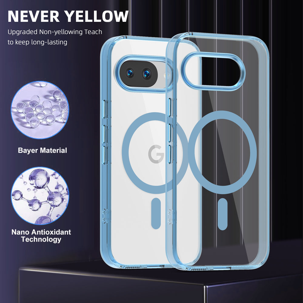 ice color magnetic suction suitable for google 9a charging mobile phone case pixel10 ice mist semi-transparent anti-fall cross-border case