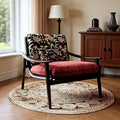 Imported white ash wood single sofa chair - vintage french style living room balcony solid wood chair - premium single sofa chair