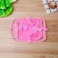 Silicone food storage lid set - 6 piece stretchable airtight bowl covers - food grade silicone reusable square lids
