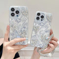 Suitable for apple 16promax pleated heart iphonexr/13 bracelet hard apple 17 mobile phone protective case