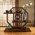 Retro chinoiserie bogu rack small duobao pavilion desktop teapot tea set storage rack tea cup rack multi-layer storage rack