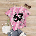 Kids' t-shirt, a cross-border bestseller featuring 67 elements, 3d digital print, summer casual fashion for girls, round neck, short sleeves