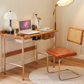 Used solid wood desk retro home office computer desk small apartment minimalist vanity table ultra-narrow study writing desk