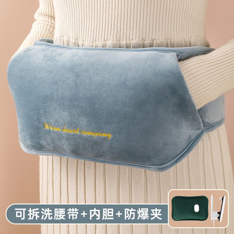 Rechargeable heated waist support - explosion-proof, plush & cute, perfect for bed, sleep, and foot warmers - wholesale hot water bottles