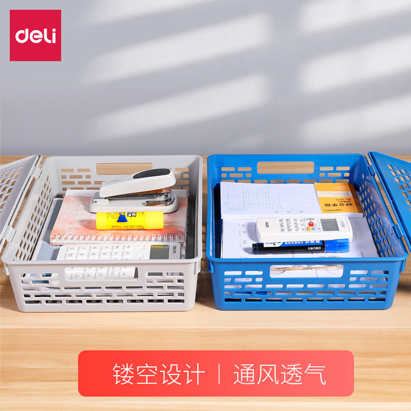 Deli Document Basket Voucher Basket A4 Storage Frame Mesh Document Basket Documents Plastic Basket Desktop Data Basket Storage Box