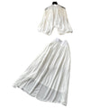 French chic white cropped two-piece set: autumn commute style with a touch of individuality. high-waisted, effortlessly elegant