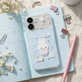 Light blue fresh style suitable for apple 18promax polka dot music white rabbit mobile phone case iphone17 realm case