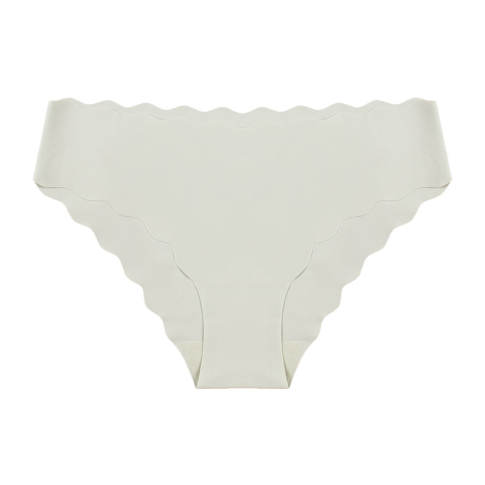 wholesale low-waist breathable sexy women's seamless underwear stylish wavy edge ice silk thin invisible briefs