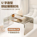 Acrylic coffee table, transparent suspended light luxury, high-end, popular side table, cream style, master bedroom balcony, bay window, small table