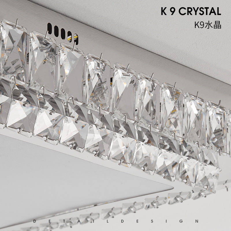 LED living room ceiling light, crystal eye protection, post-modern personalized design, dining room, master bedroom, whole house lighting package