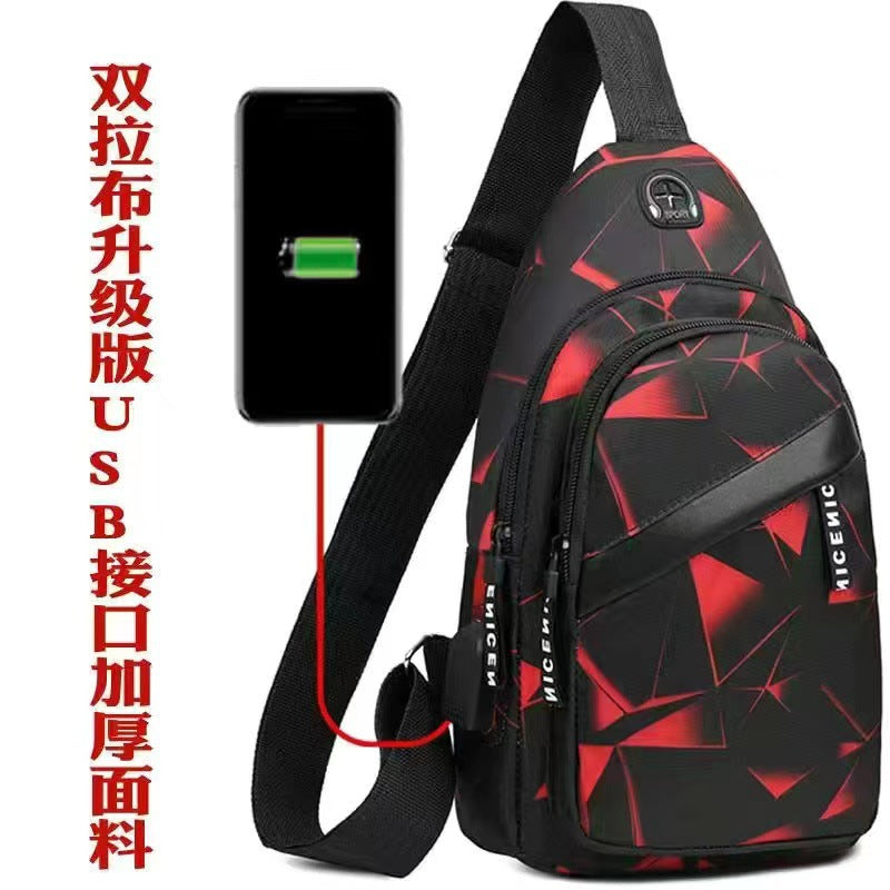 Breast bag men ins new fashion Korean version messenger bag light outdoor sports leisure couple backpack shoulder bag tide