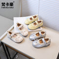 Vancahao kids' leather shoes -  autumn new collection - korean style girls' bow princess shoes - soft sole single shoes for students