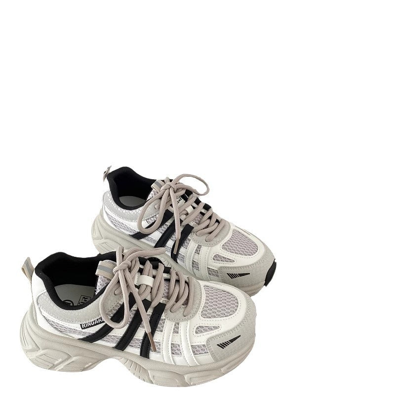 Vintage chunky platform sneakers for women - new spring 2026 collection: height-boosting, versatile, lightweight, casual athletic shoes that make your feet look smaller