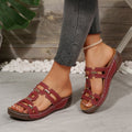 metal buckle wedge heel slippers  summernew arrivalplatform shoesplus sizethick sole one-line sandals women's wholesale