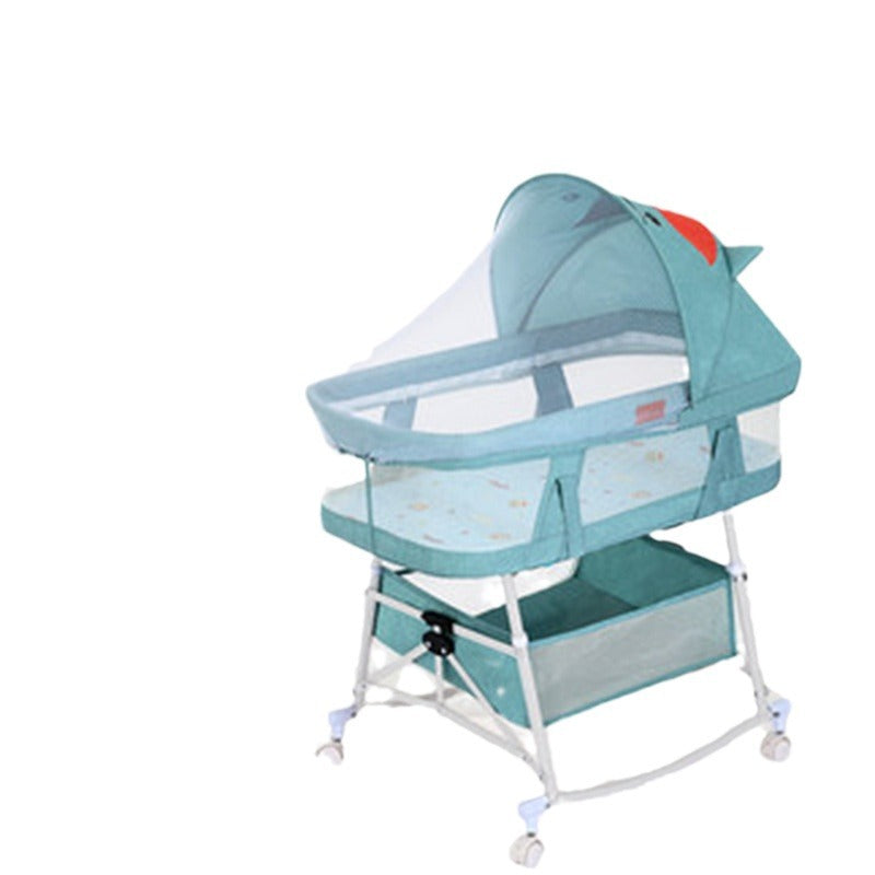 Baby crib newborn bed splicing large bed baby rocking bed bb children's bed cradle bed multifunctional movable foldable