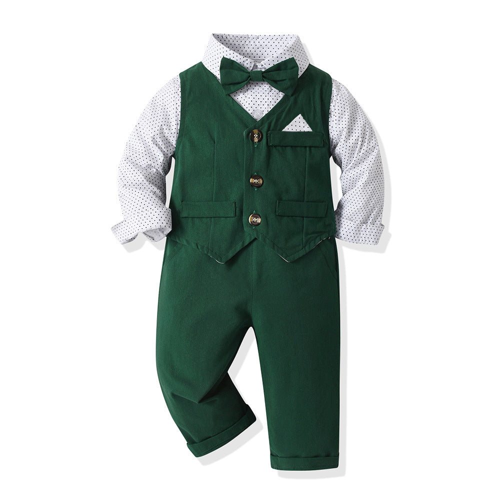 new arrival: british style suit vest christmas kids' set - spring/autumn formal wear, boys' autumn outfit, baby clothes