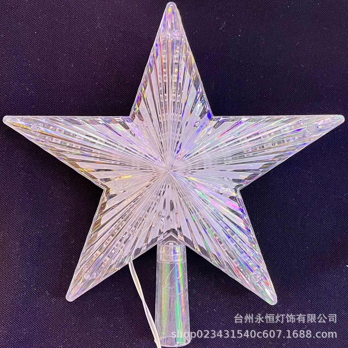 Christmas tree top light led pentagram lights battery box luminous stars flashing holiday room shopping mall decoration