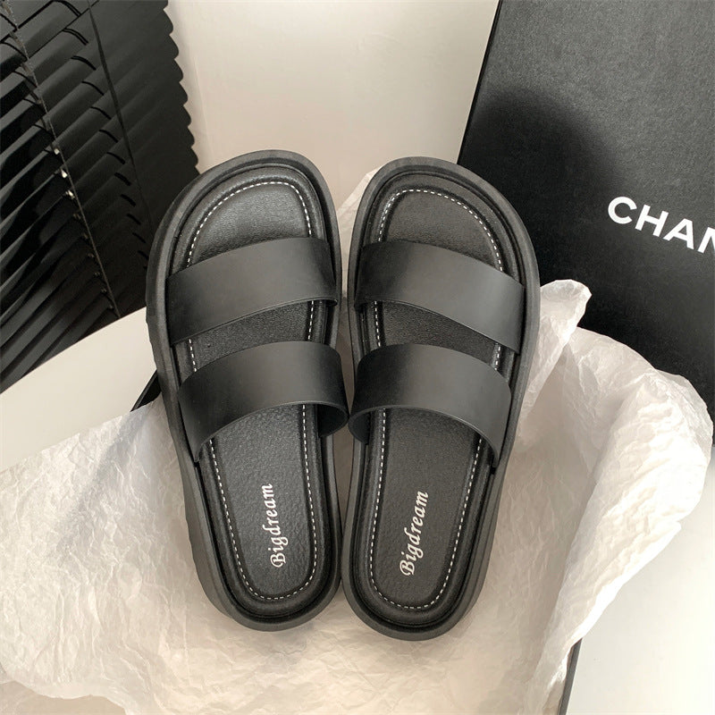 Women's double strap sandals - 2024 summer new arrival - outdoor beach thick sole slides - wholesale breathable lightweight sandals