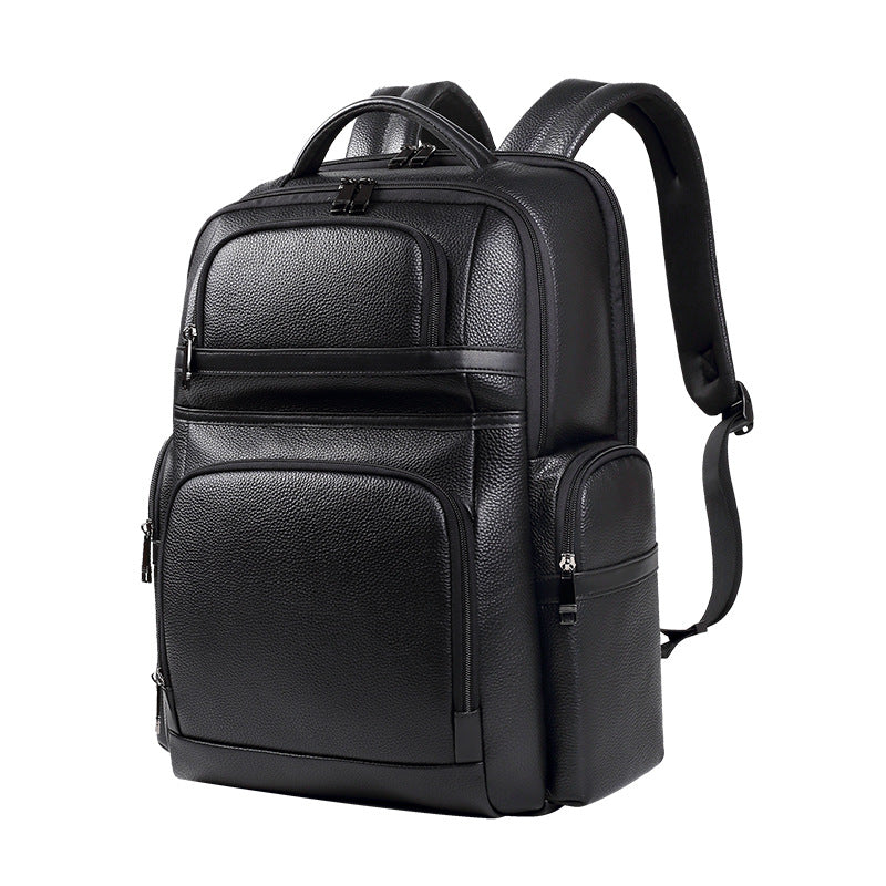 New leather men's backpack first layer cowhide computer bag large capacity men's bag premium business backpack gift bag