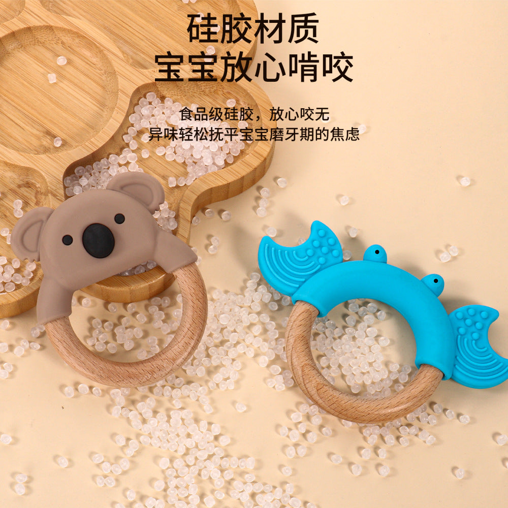 's new food-grade platinum silicone children's toothpaste baby chewing glue baby cartoon beech molar stick
