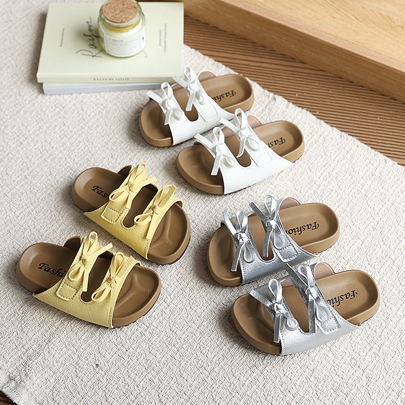 Girls' summer sandals: new thick-soled, trendy, casual kids' shoes - versatile outdoor wear with tie-up straps
