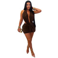 C7771 cross-border  new women's sexy deep v halter bodycon mini dress nightclub hot girl solid color dress