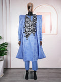 foreign trade fashion  couple wear plus size men's wear new jacquard cloth full craftsmanship scented three-piece suit