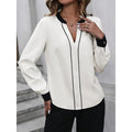 Shipped:  european and american cross-border new fashion v-neck button-down long sleeve top