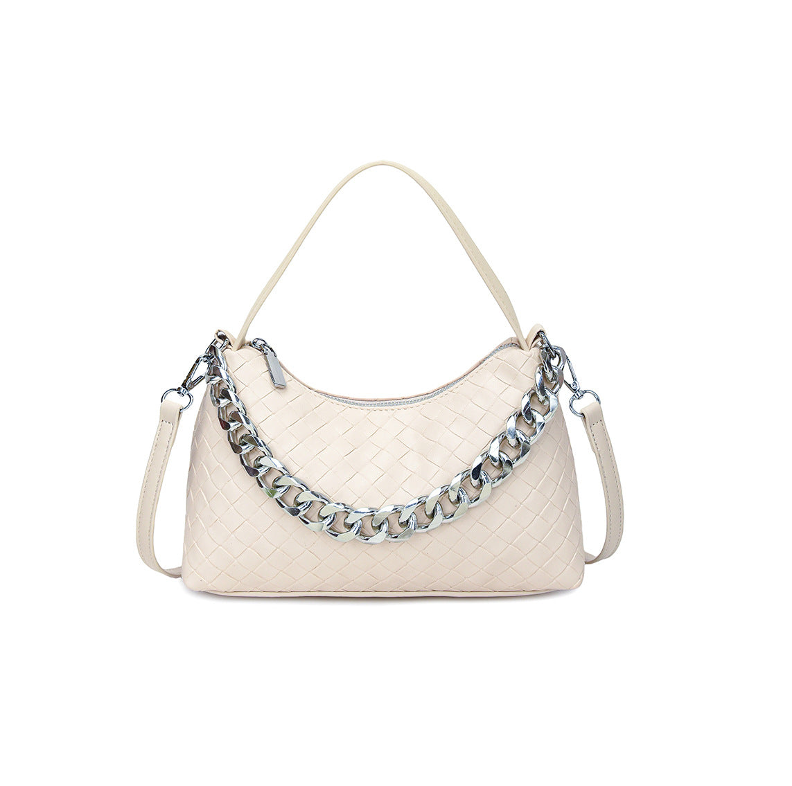 Foreign trade advanced sense foreign style small bag women's 2025 new woven chain hand bag versatile shoulder messenger bag