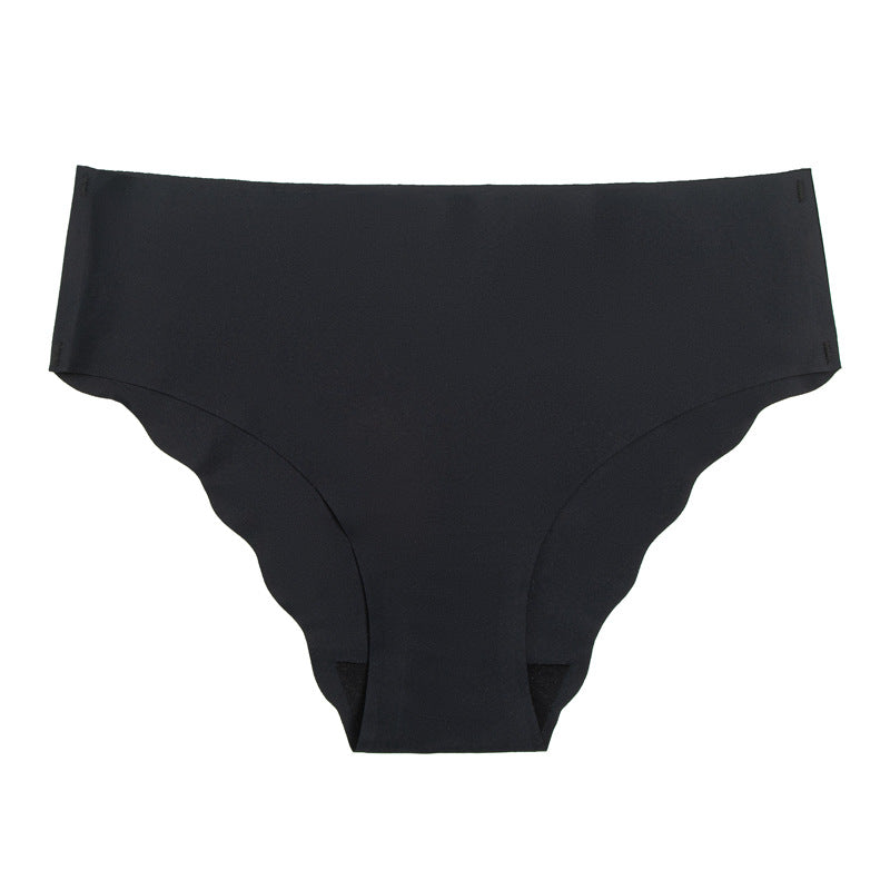 fashionplus size seamless wavy edge underwear for women soft breathable cotton ladies ice silk briefs wholesale