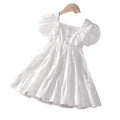 Girls' summer dress  new style chic cardigan slip dress baby solid color princess dress kids short sleeve skirt