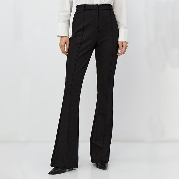 Office commuter style slim fit straight split casual trousers 2024 European and American spring new fashion  trousers women