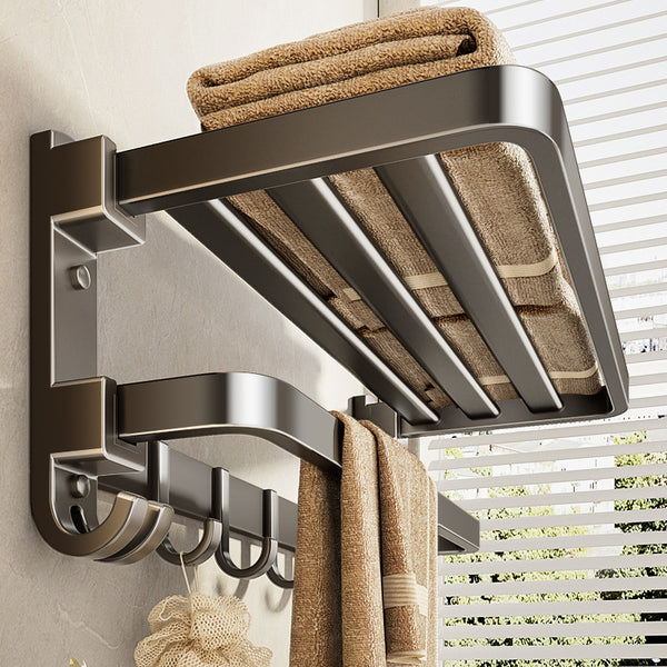 Gun gray towel rack, toilet non-punching, bath towel rack, toilet, bathroom rack, bathroom storage pendant set.