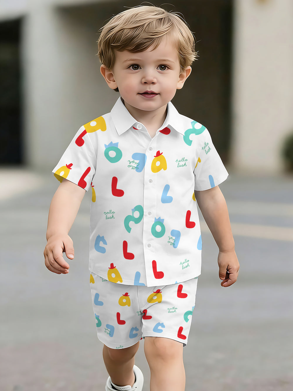 hot-selling children's short-sleeved shirt set, casual shirt set, summer simple stripes, dropshipping available
