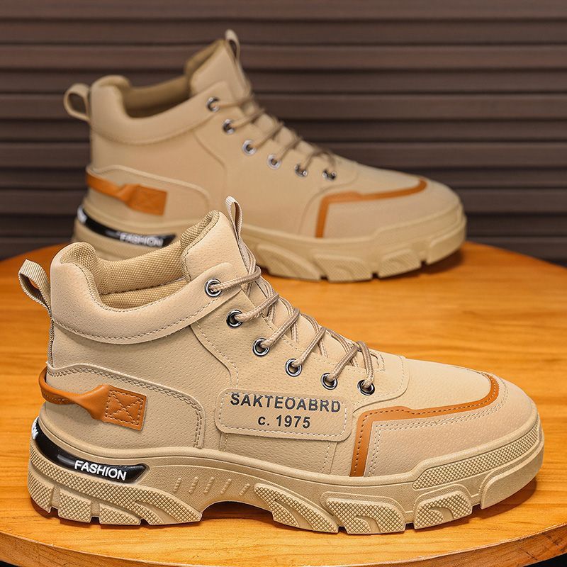 Men's 2025 new winter work boots: waterproof, slip-resistant, wear-resistant, athletic, casual, workwear, and trendy martin boots for construction sites