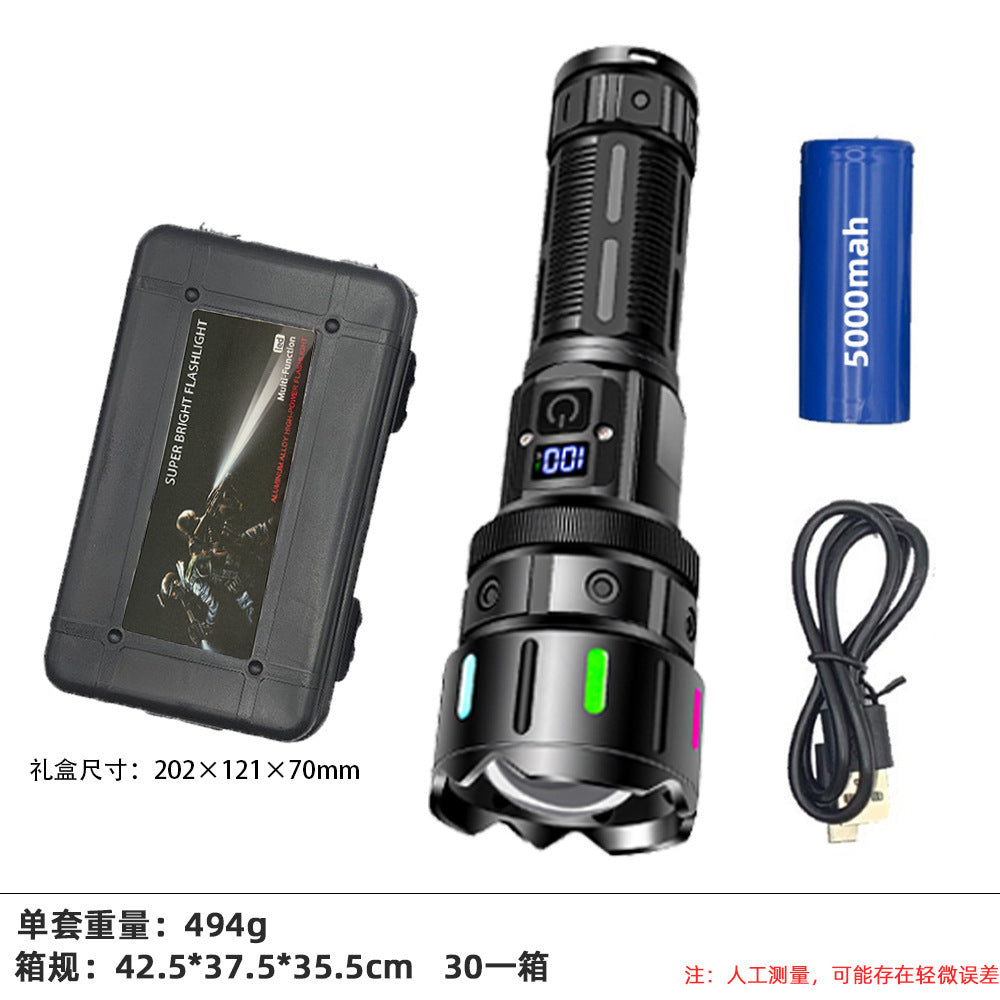 Cross-border new laser gun flashlight outdoor super bright long-distance telescopic portable white laser charging tactical flashlight