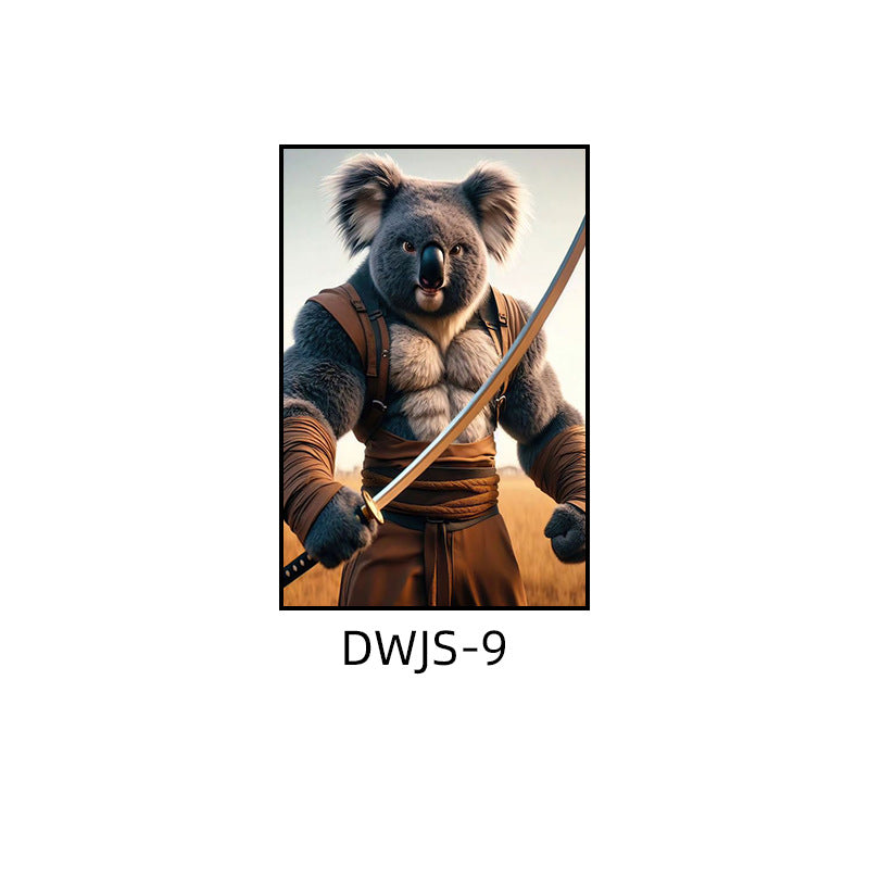 Gym decorative painting industrial style boxing hall hanging painting taekwondo martial arts hall fighting creative animal cartoon mural