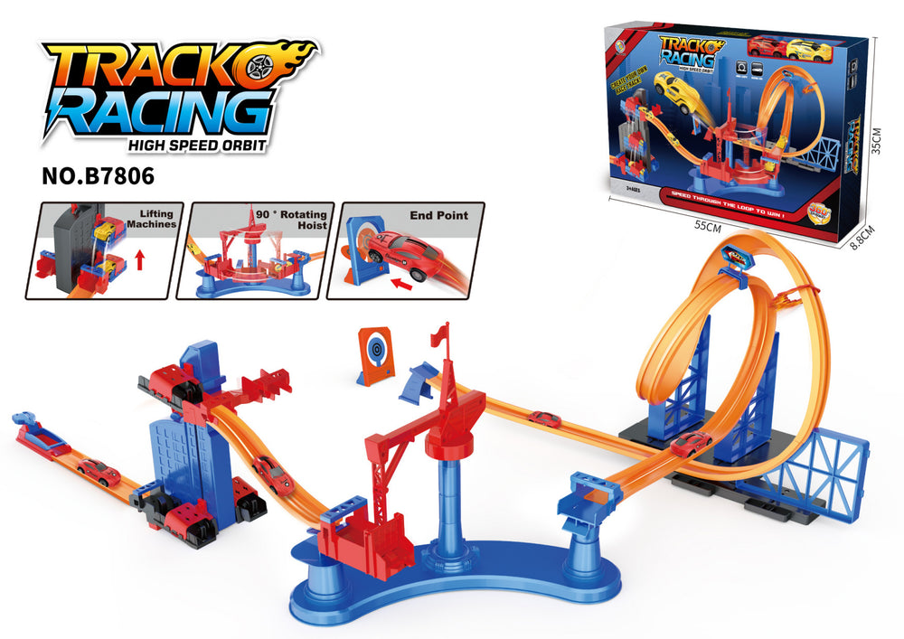 new arrival pull-back sports car puzzle assemble building blocks racing track diy track car kids toys amazon